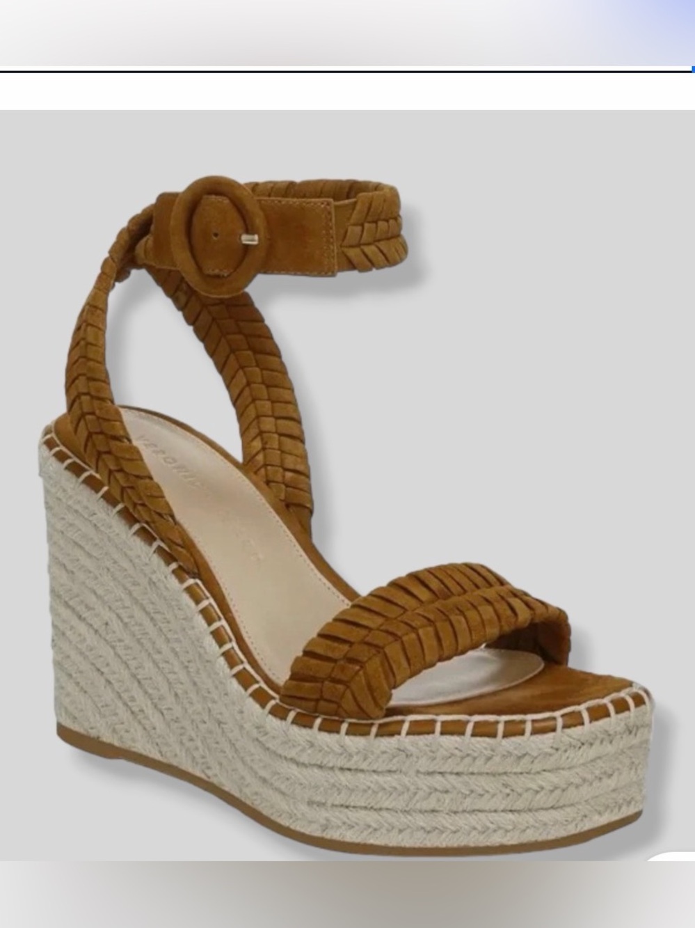 Veronica Beard Rilla Platform Espadrille Wedge Sandals Brown Suede Size 12